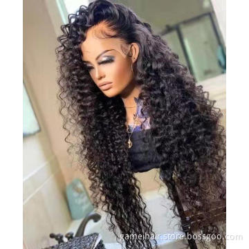 Water Wave Lace Front Human Hair Wigs For Women Wet And Wavy 150 180 Density Lace Frontal Wig Loose Deep Brazilian Closure Wigs